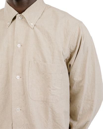 Beams Plus Lost & Found Open B.D. Linen Cotton Beige