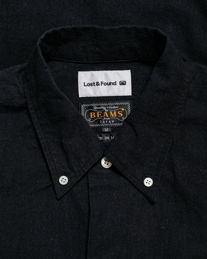 Beams Plus Lost & Found Open B.D. Linen Cotton Black
