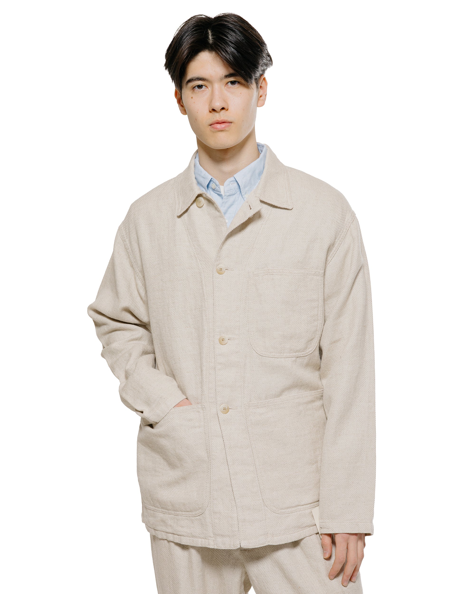 BEAMS PLUS ミル chore jacket コットンリネン オフホワイト