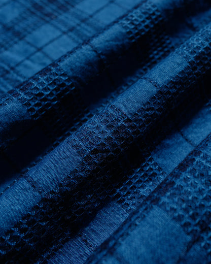 Beams Plus MIL Open Collar Indigo Dobby Plaid Wide Plaid