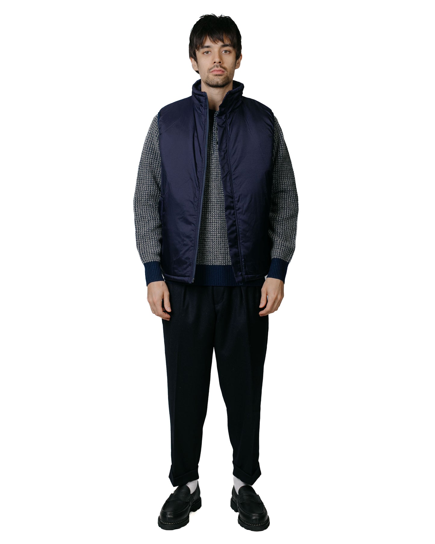 Beams Plus MIL Puff Vest Nylon Ripstop Navy model full