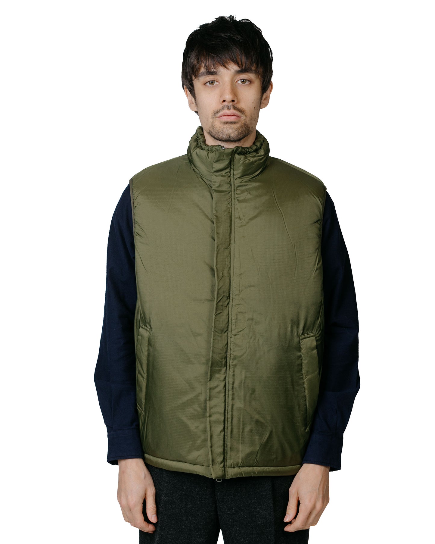 Beams Plus MIL Puff Vest Nylon Ripstop Olive model front