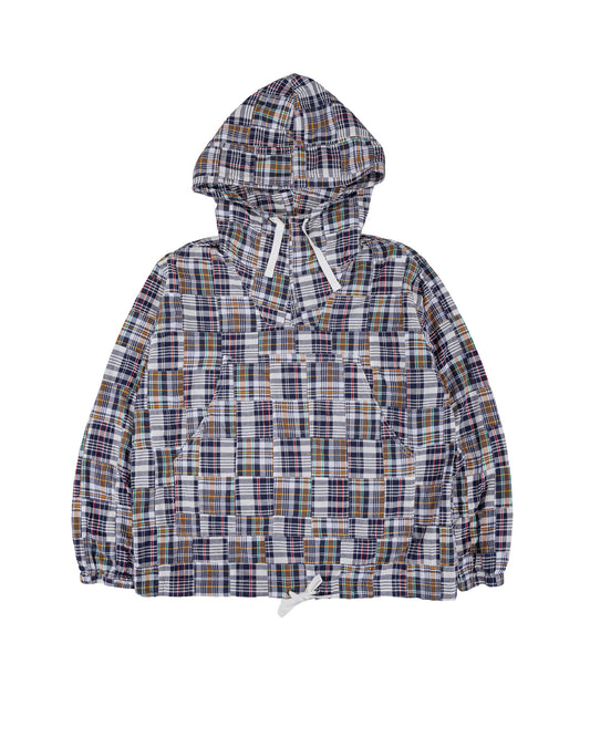 Beams Plus MIL Smock Patchwork Madras Navy