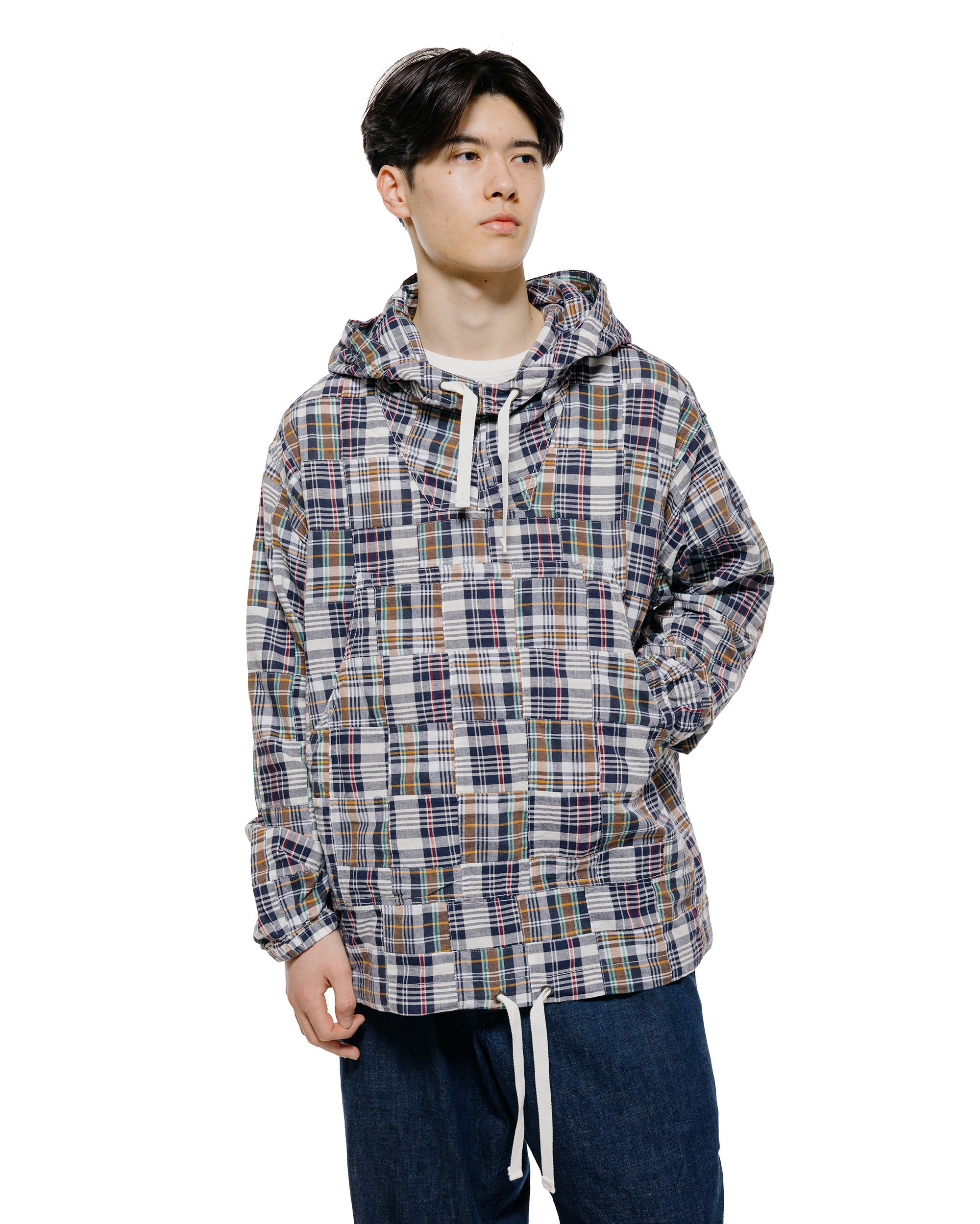ジャケット・アウター BEAMS PLUS MIL Smock Patchwork Madras Beams Plus MIL Smock Patchwork Madras Navy