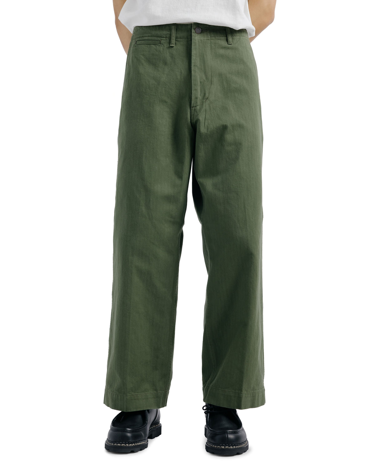 Beams Plus MIL Trousers Herringbone Olive
