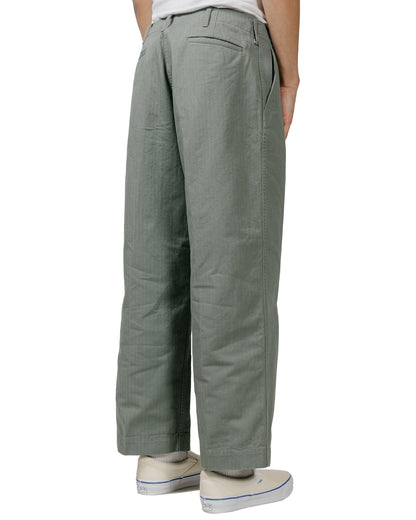 Beams Plus MIL Trousers Herringbone Sage model back