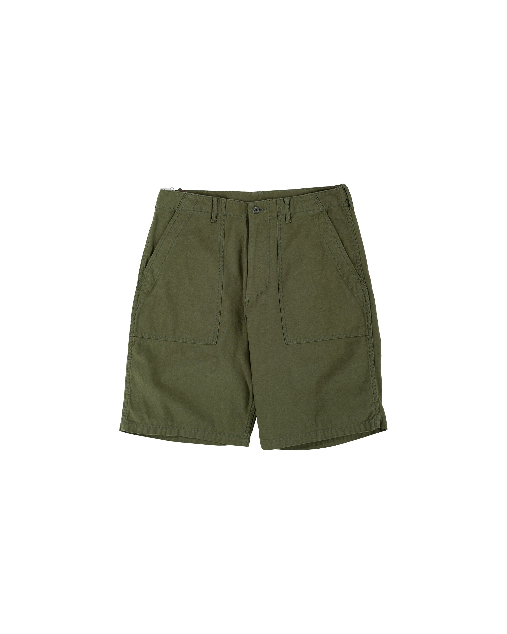 Beams Plus MIL Utility Shorts Reversed Sateen Olive Green