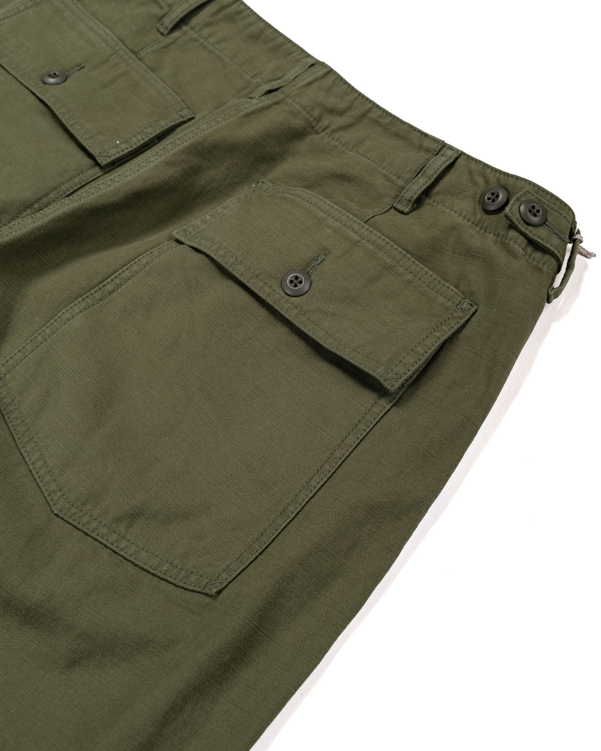 Beams Plus MIL Utility Trousers Reversed Sateen Olive Green