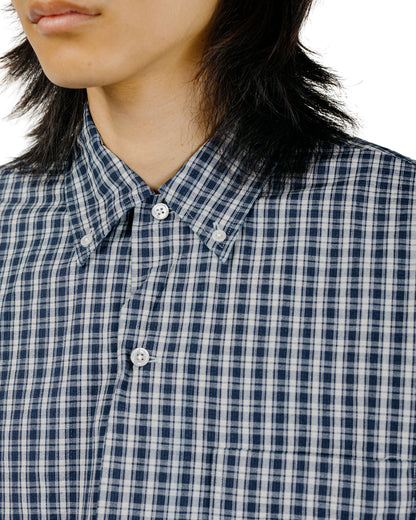 Beams Plus Open B.D. Indigo Dobby Plaid Navy