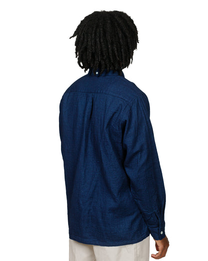 Beams Plus Open B.D. Indigo Panama Double Gauze Navy model back