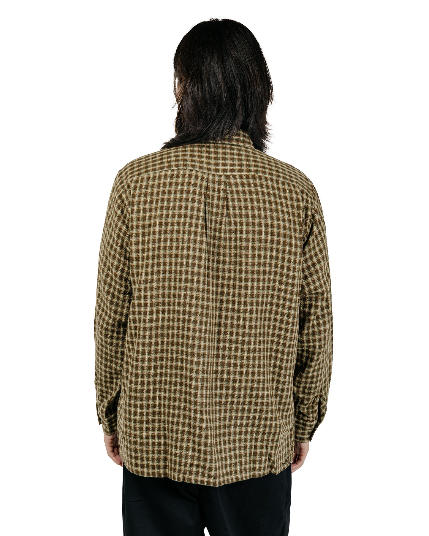 Beams Plus Open B.D. Panama Plaid Double Face Brown