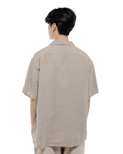 Beams Plus Open Collar 1/40 Linen Natural