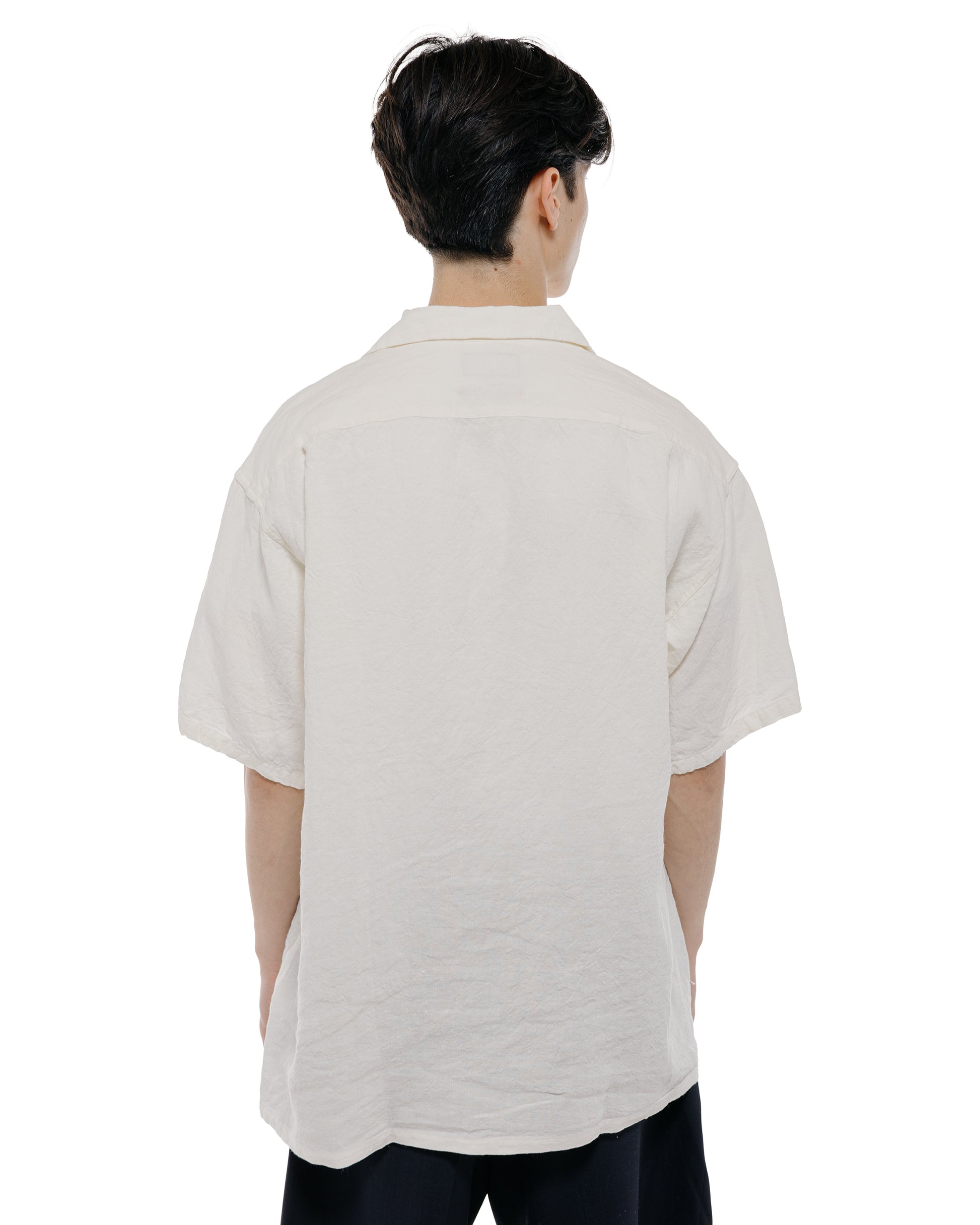 Beams Plus Open Collar 140 Linen White