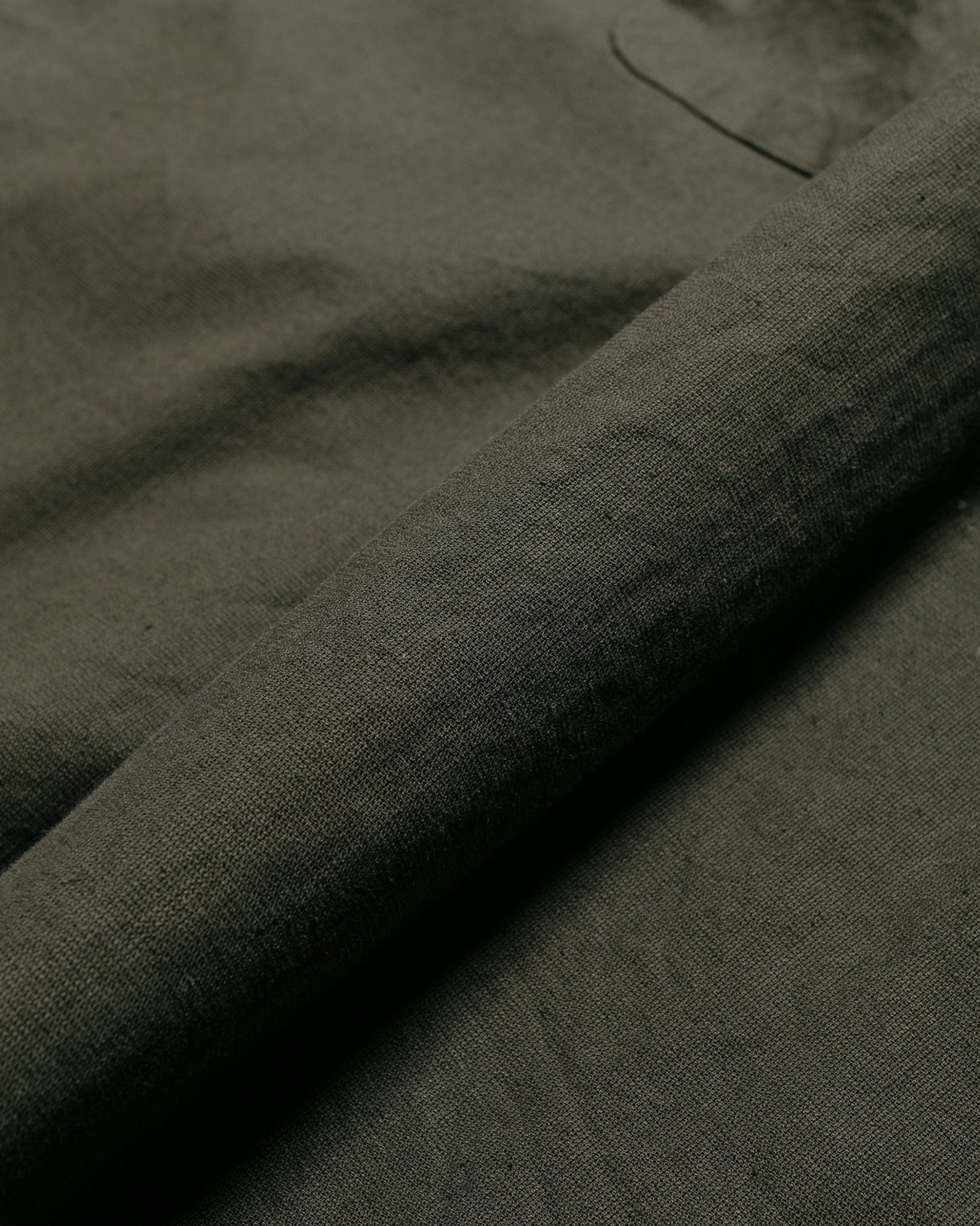 Beams Plus Open Collar Cotton Linen Panama Garment Dye Olive fabric