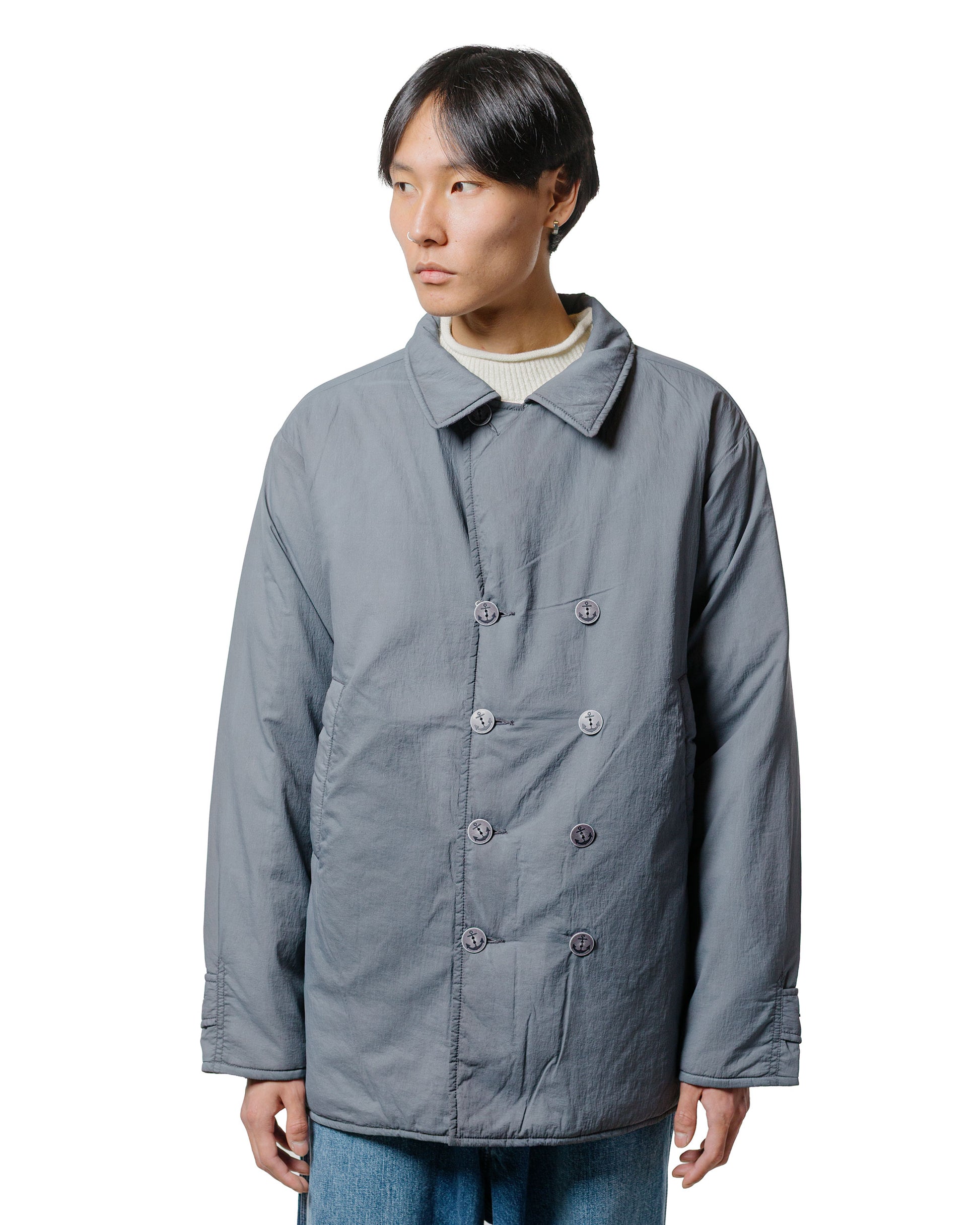 Beams Plus P-Coat Nylon Pigment Print Grey