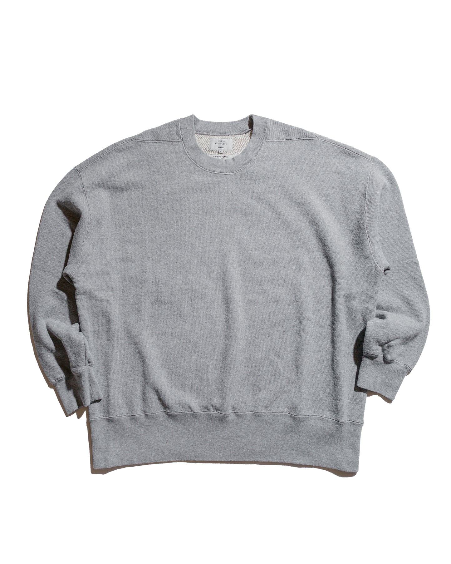 Beams Plus Studio Nicholson Holly Jersey Crewneck Sweat Grey Marl