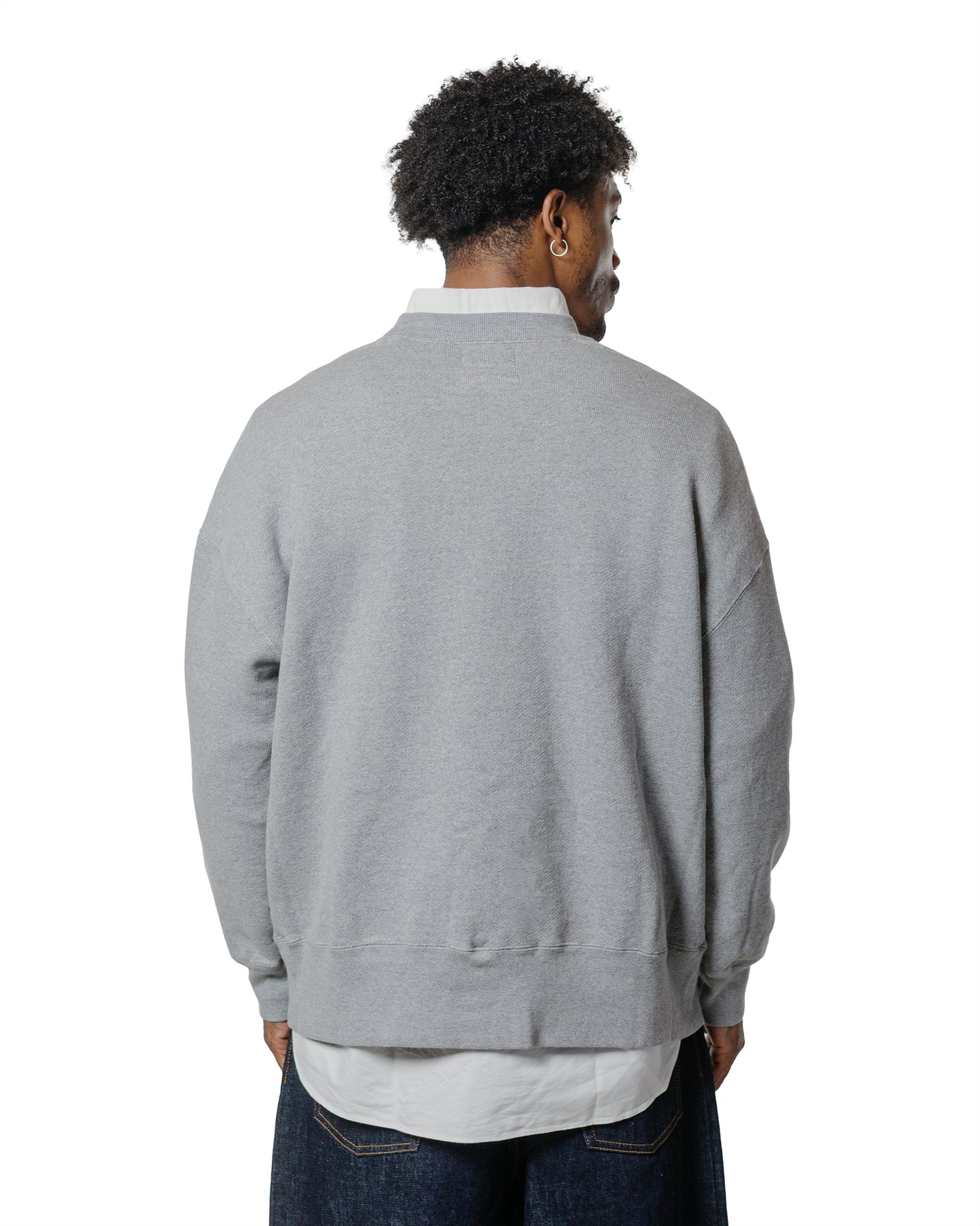 Beams Plus Studio Nicholson Holly Jersey Crewneck Sweat Grey Marl