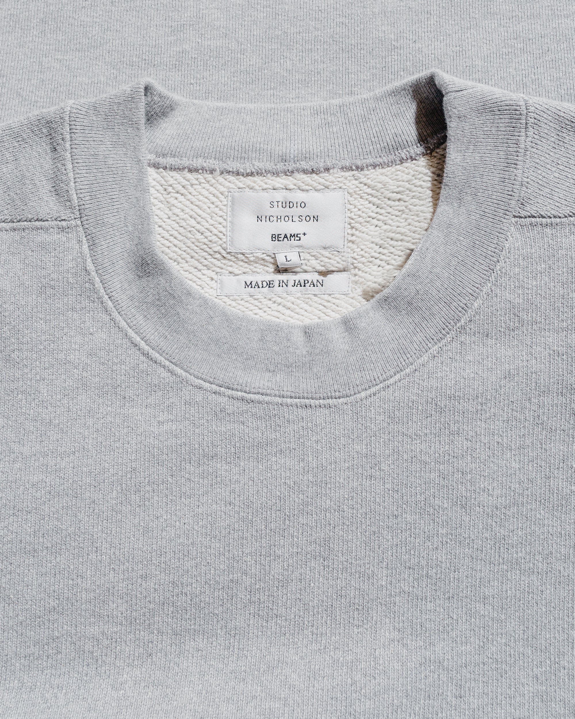 Beams Plus Studio Nicholson Holly Jersey Crewneck Sweat Grey Marl