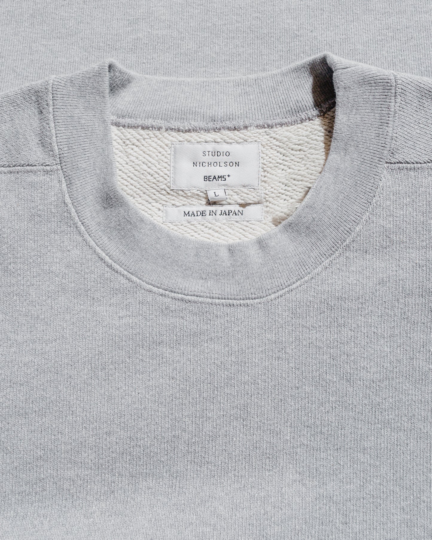 Beams Plus Studio Nicholson Holly Jersey Crewneck Sweat Grey Marl