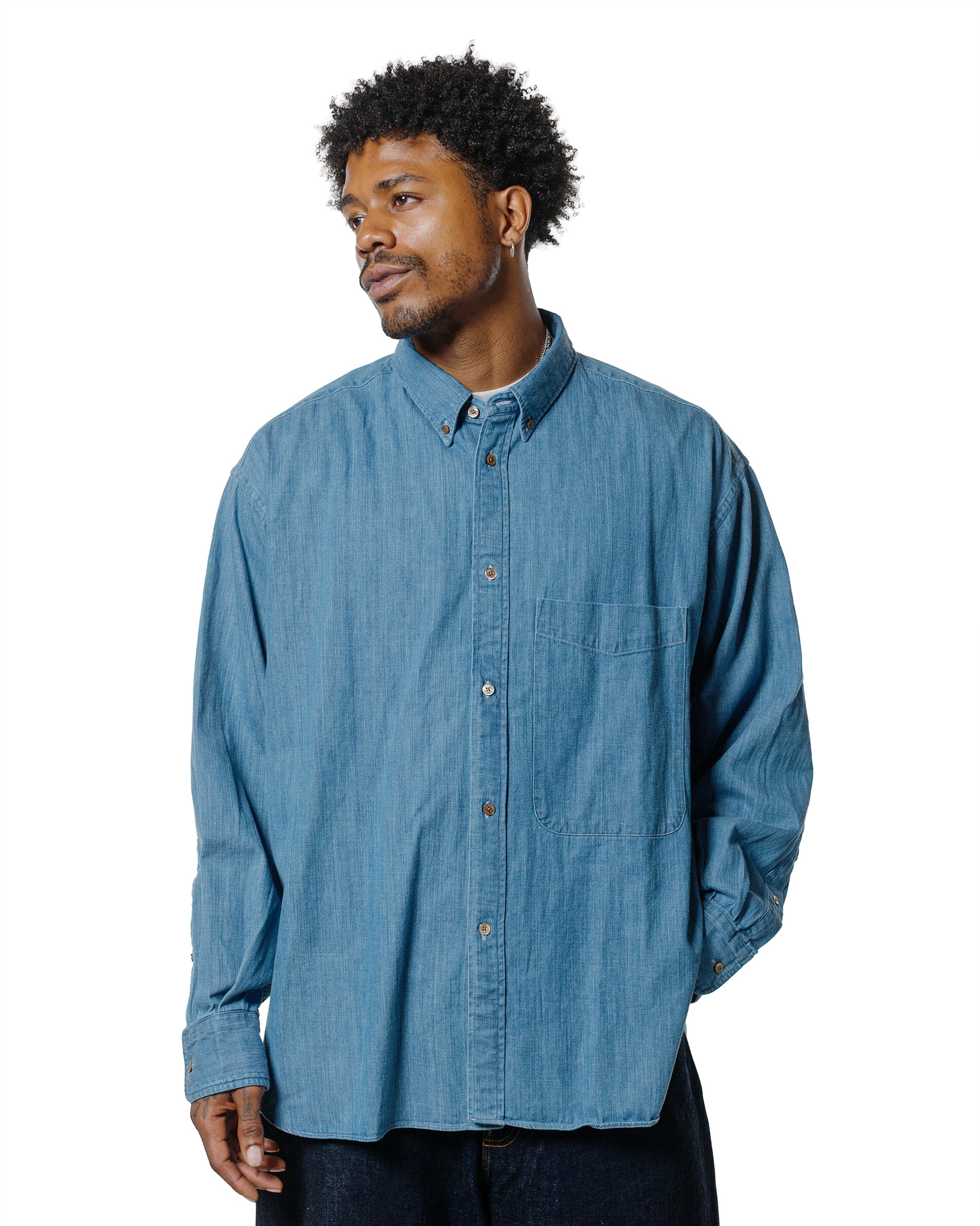 Beams Plus Studio Nicholson Lisa Denim Shirt Faded Wash