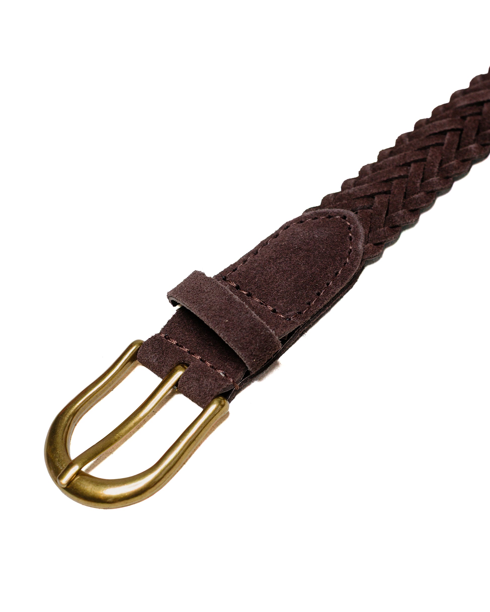 Beams Plus Suede Mesh Belt Dark Brown