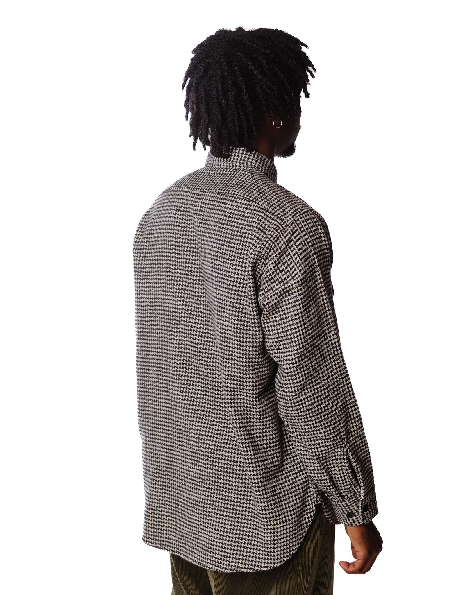 Beams Plus WORK Classic Fit Houndstooth Black Back