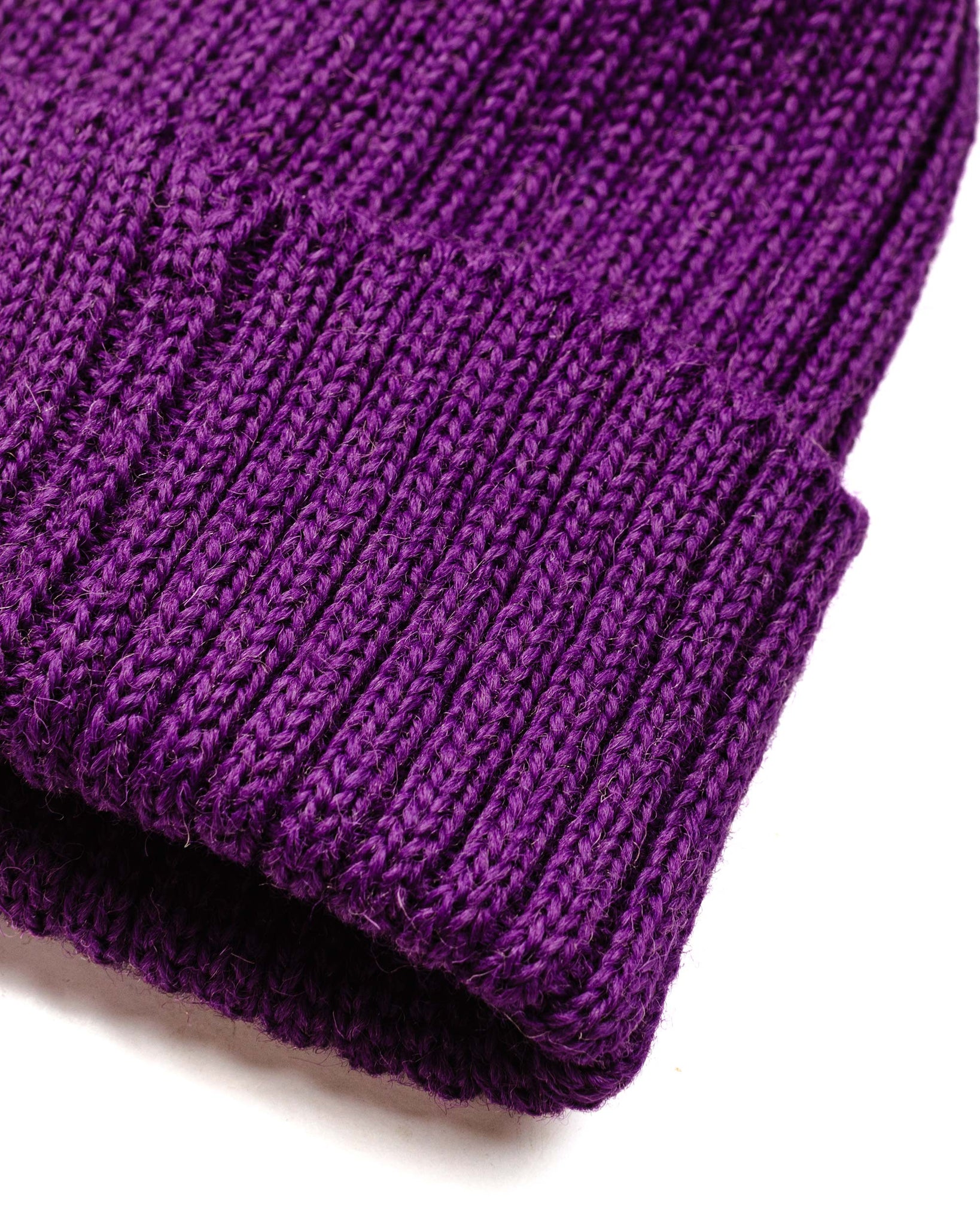 Beams Plus Wool Watch Cap Purple Detail