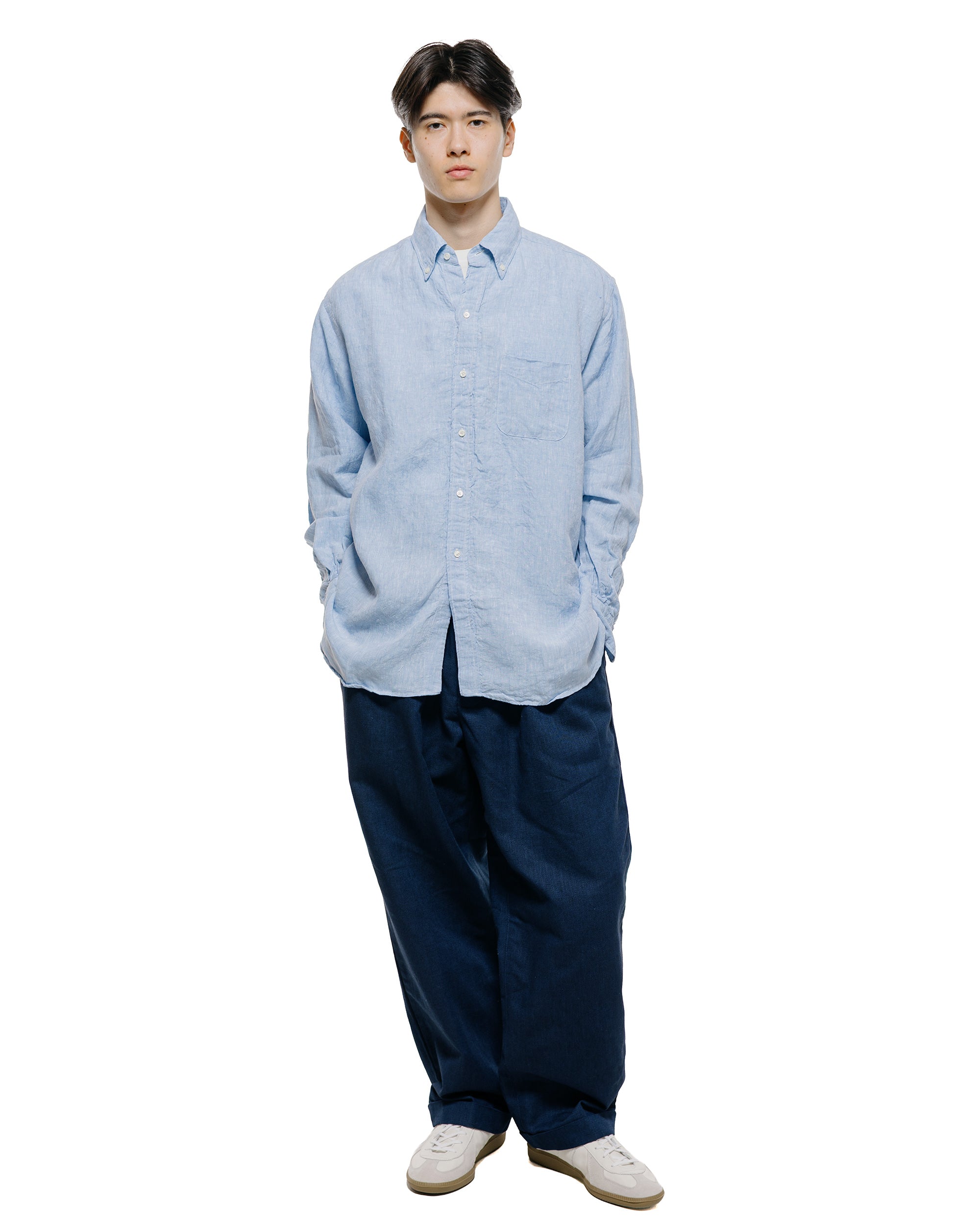 Beams Plus B.D. Classic Fit Linen Chambray Blue