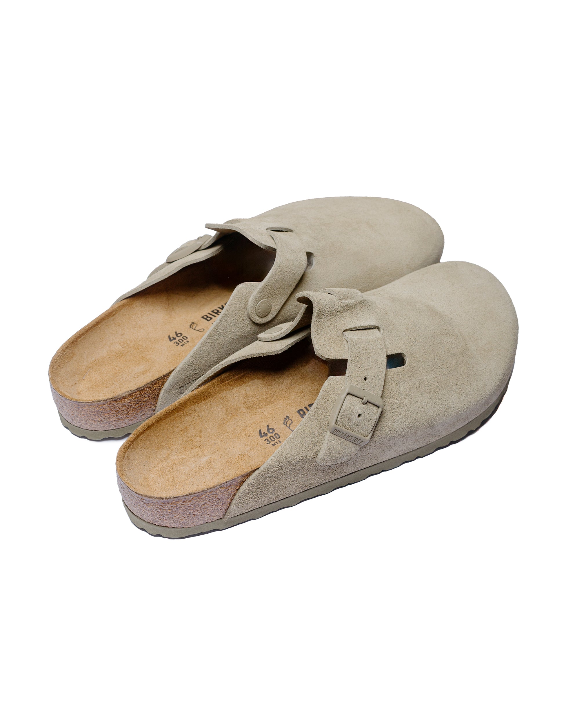 Birkenstock Boston Faded Khaki Suede back side