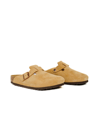 Birkenstock Boston Latte Cream Suede side