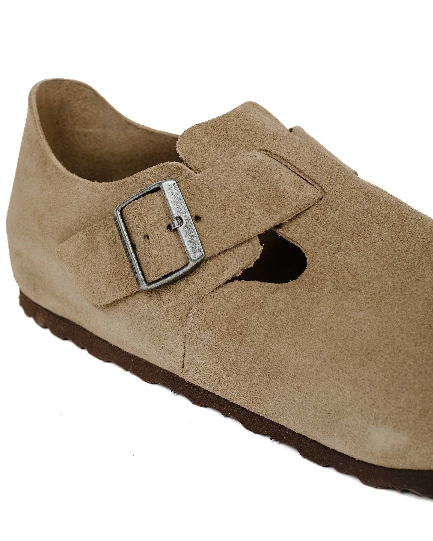 Birkenstock London Taupe Suede Detail