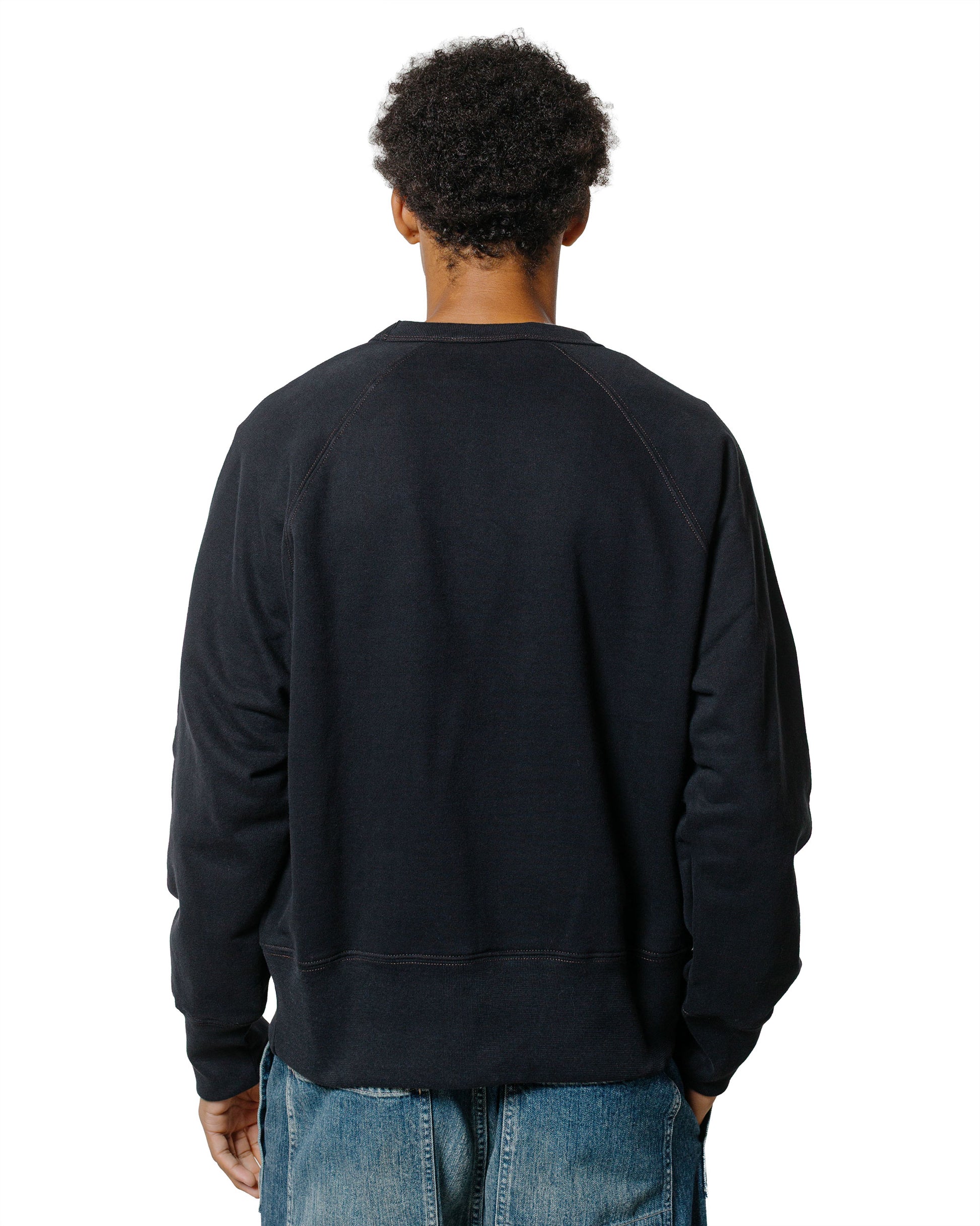 Body of Work Aster Raglan Sweatshirt BlackLoam Brown Stitch