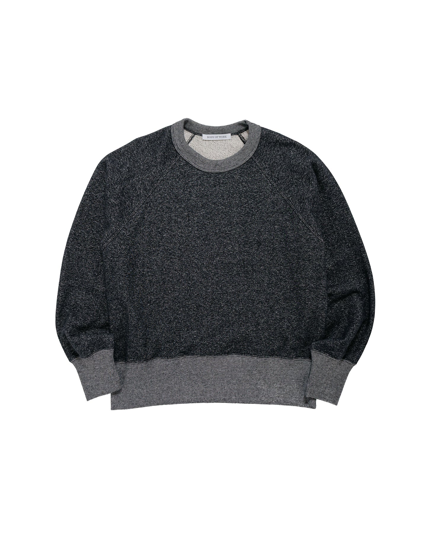 Body of Work Aster Raglan Sweatshirt Pebble Knit French Terry Black