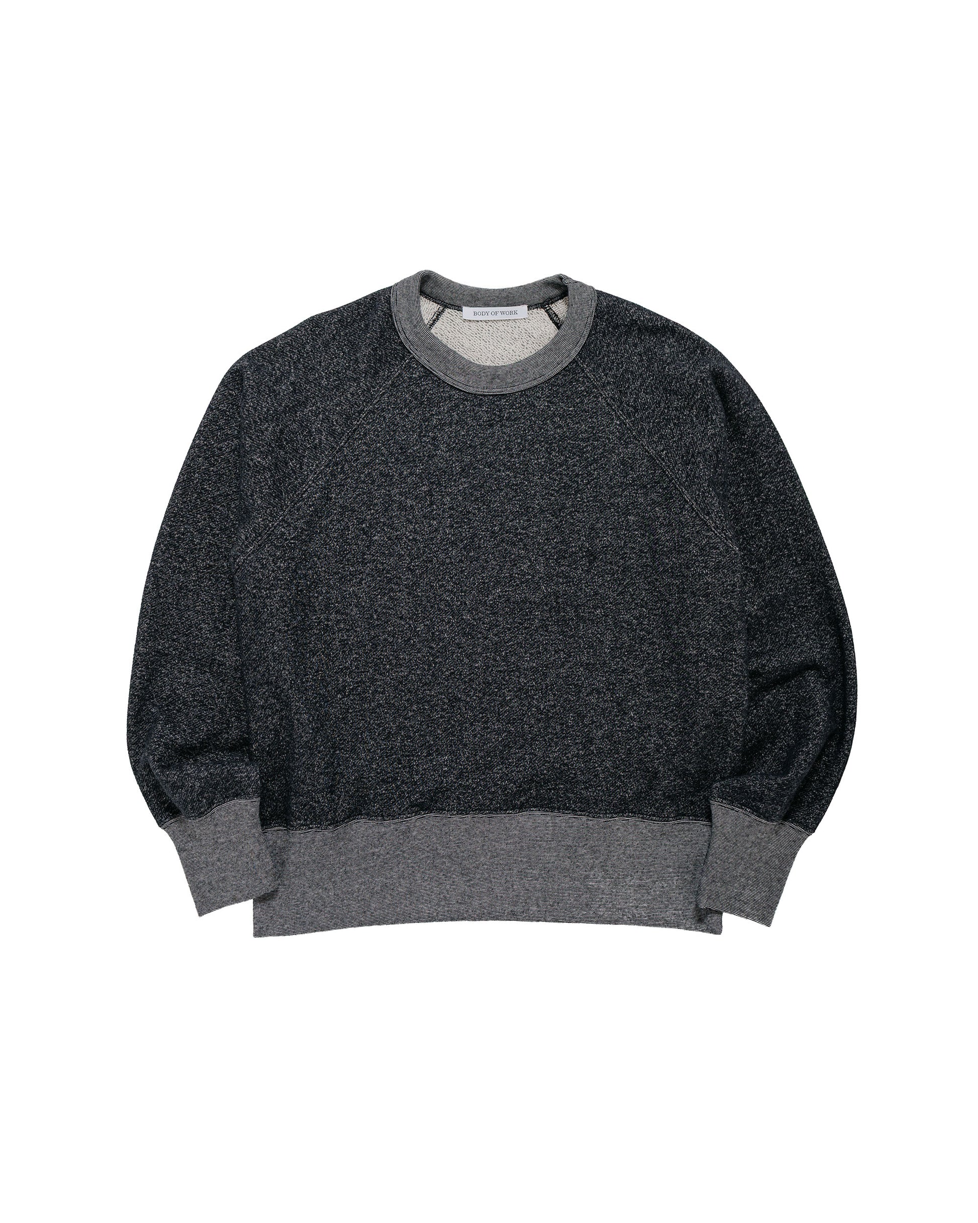 Body of Work Aster Raglan Sweatshirt Pebble Knit French Terry Black