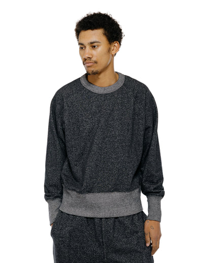Body of Work Aster Raglan Sweatshirt Pebble Knit French Terry Black