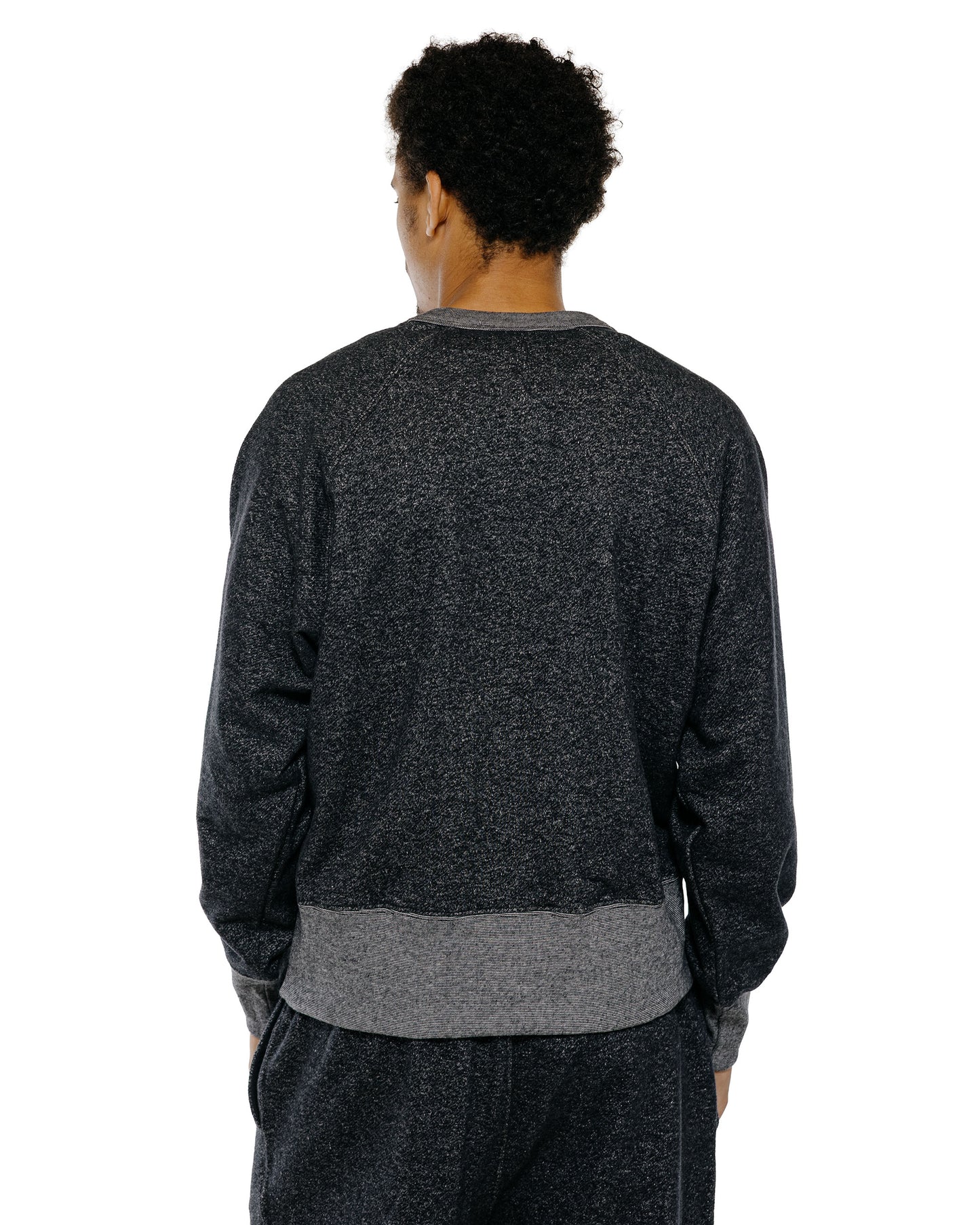 Body of Work Aster Raglan Sweatshirt Pebble Knit French Terry Black