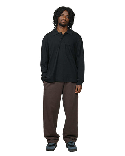 Body of Work Clove Long Sleeve Polo BlackLoam Brown model full