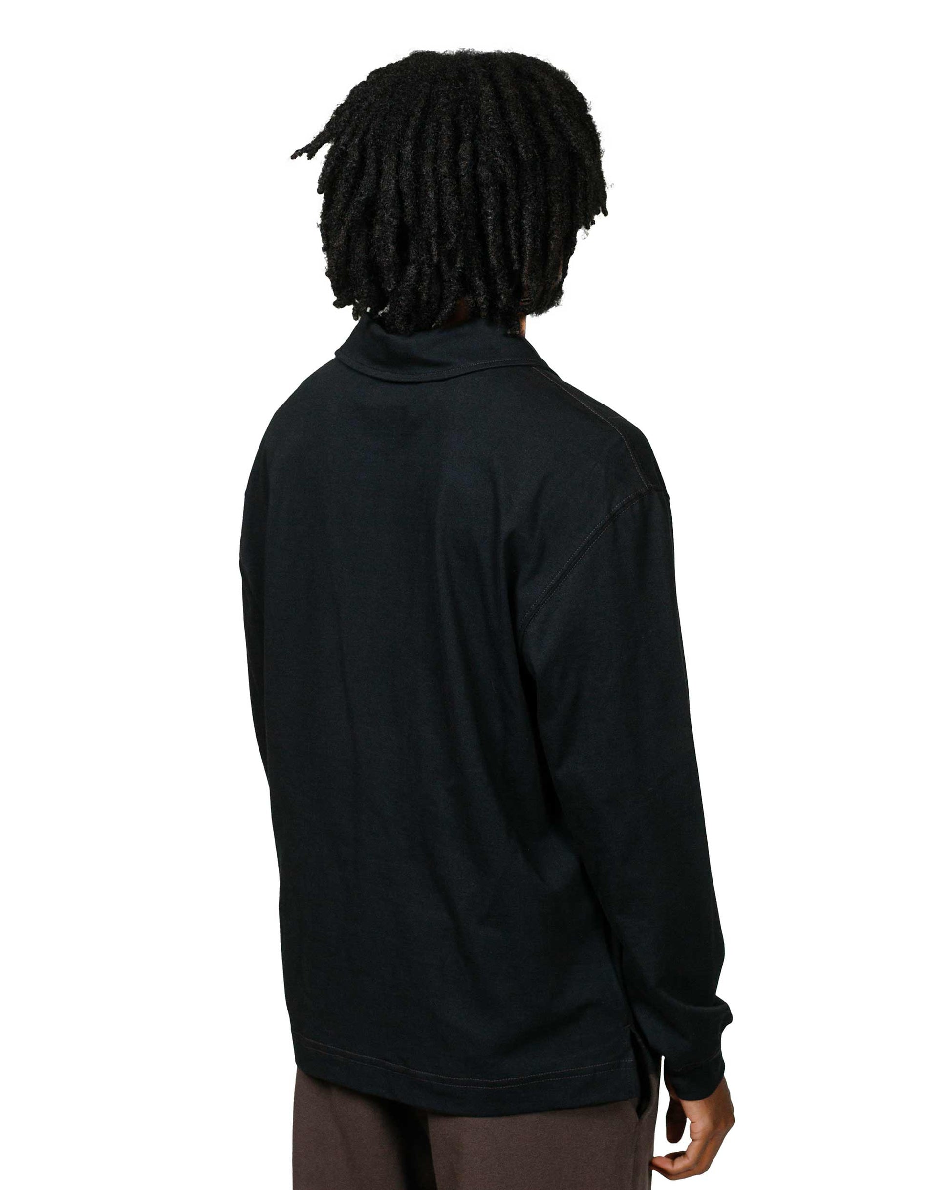 Body of Work Clove Long Sleeve Polo BlackLoam Brown model back