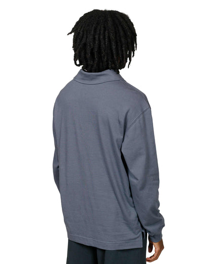 Body of Work Clove Long Sleeve Polo Pond Blue model back