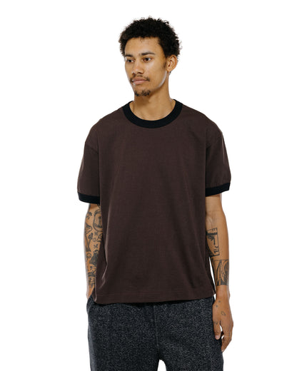 Body of Work Finch Ringer T-Shirt Combed Cotton Jersey Loam/Black Rib