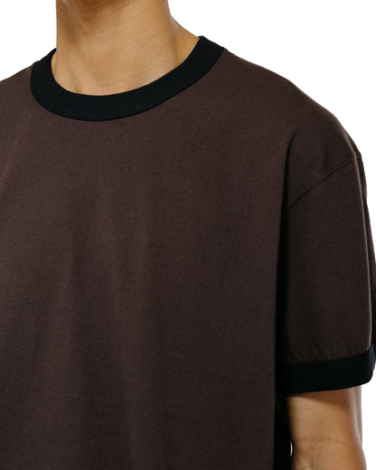 Body of Work Finch Ringer T-Shirt Combed Cotton Jersey Loam/Black Rib
