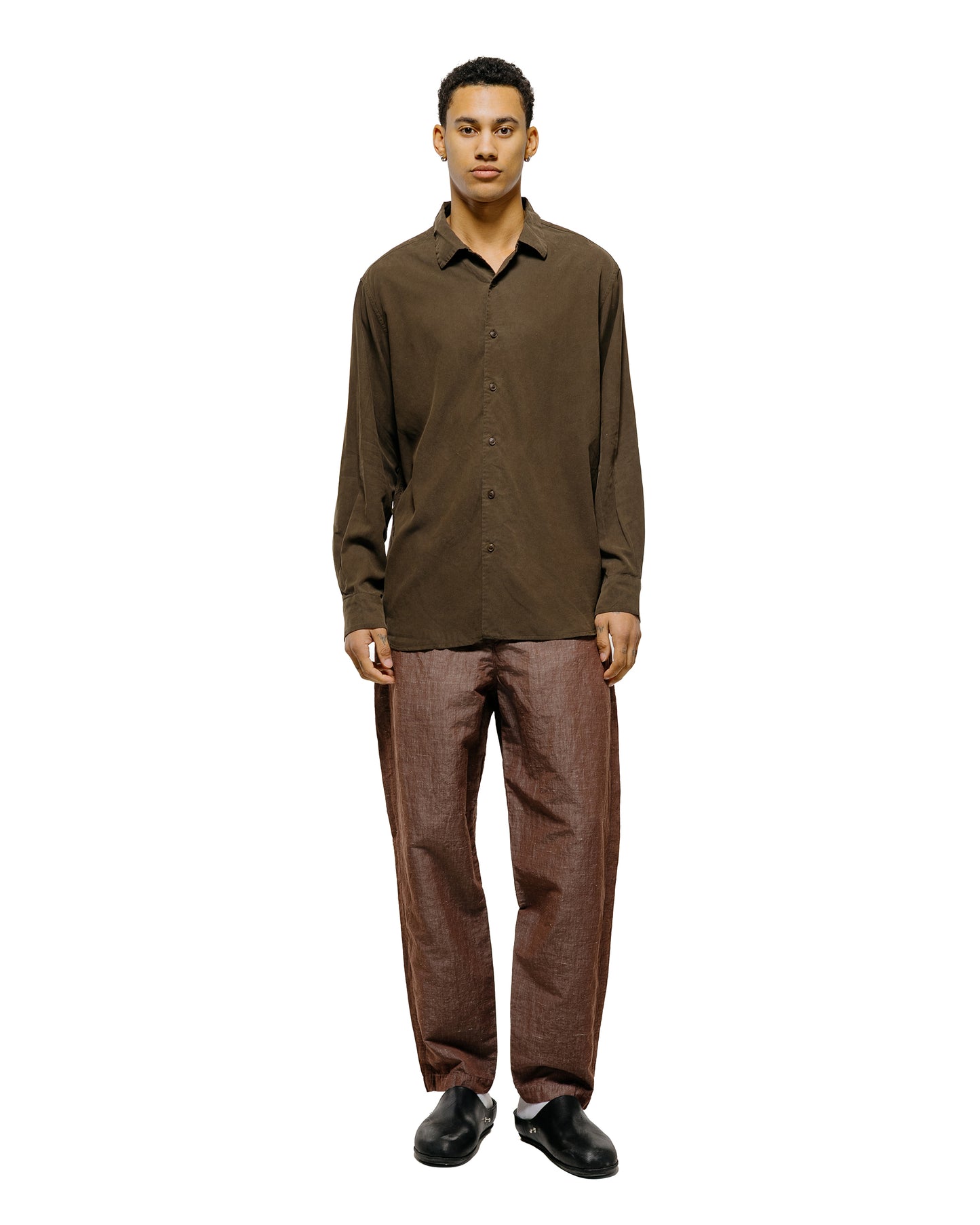 CASEY CASEY Big Raccourice Shirt Spun Silk Brown