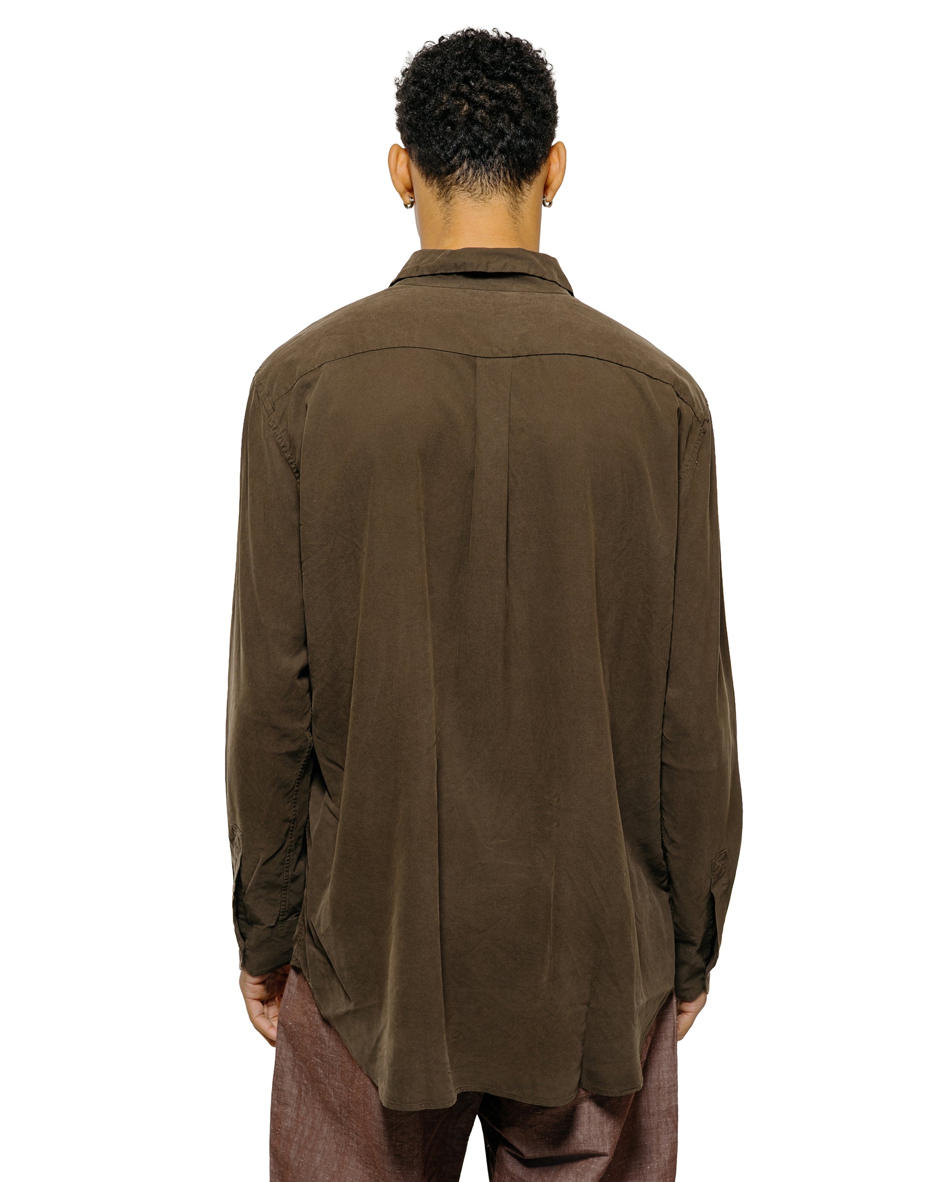 CASEY CASEY Big Raccourice Shirt Spun Silk Brown