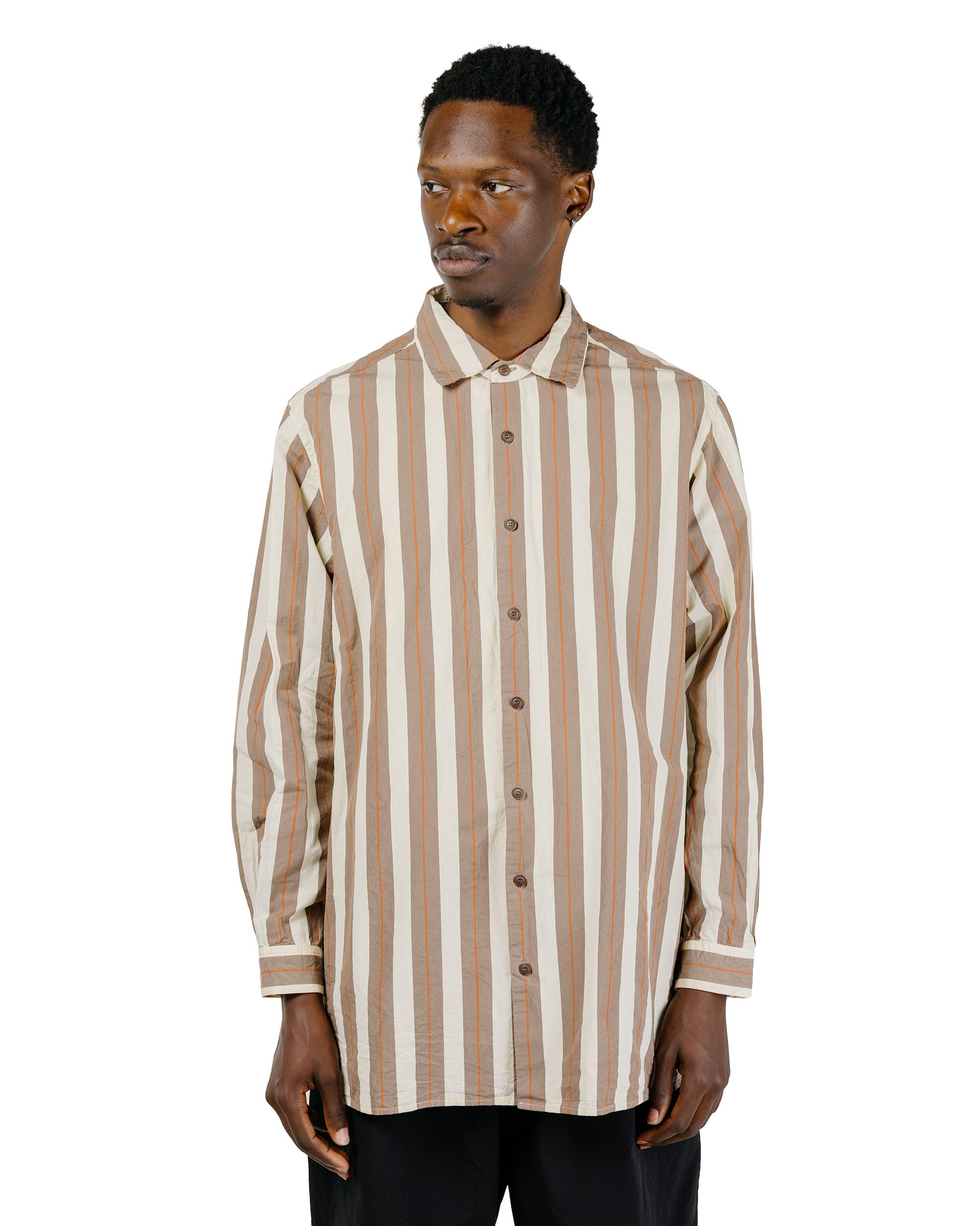 CASEY CASEY Ikla Shirt Paper Cot Stripe Beige Stripe