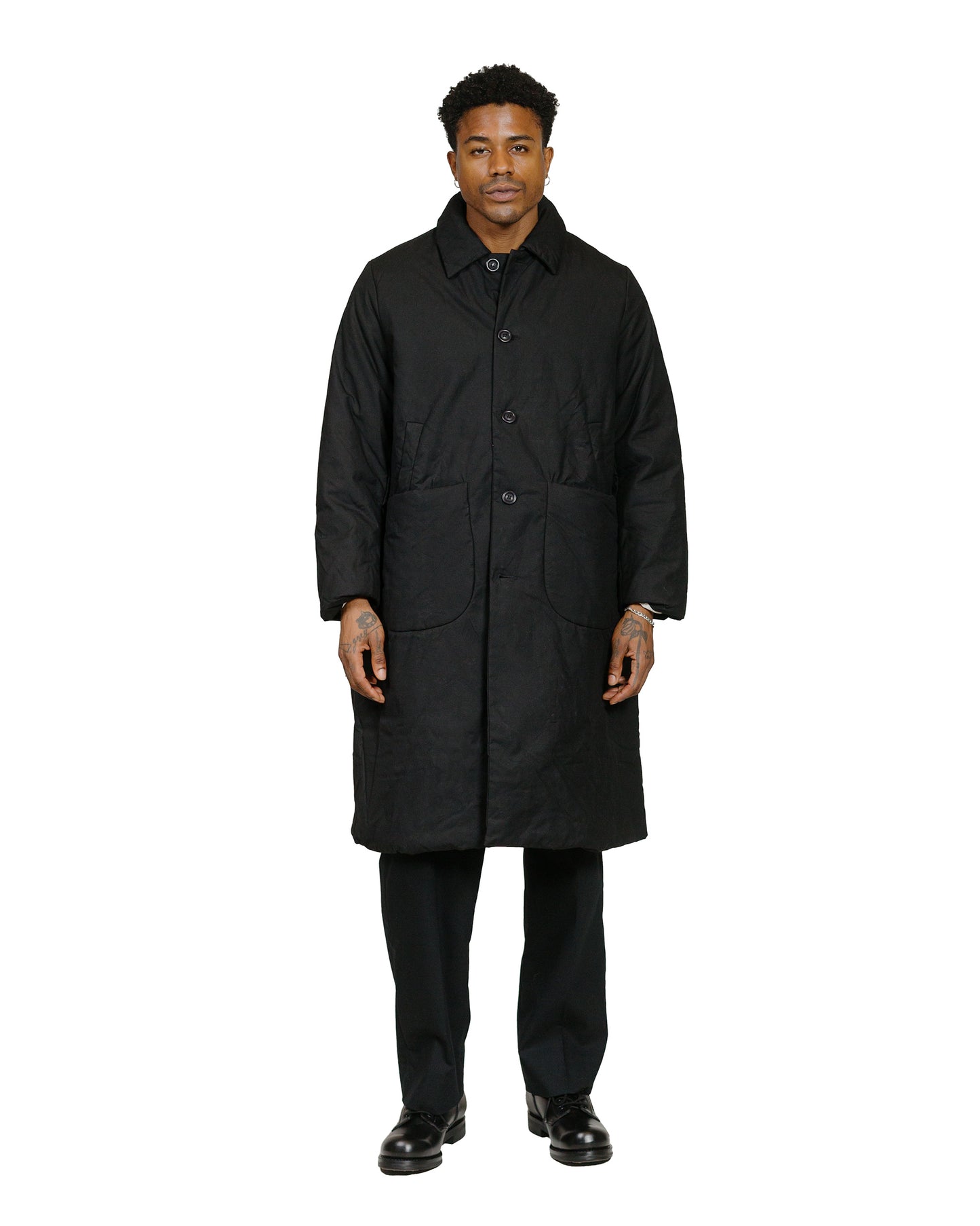 CASEY CASEY Lumi Coat H Wax Black model front