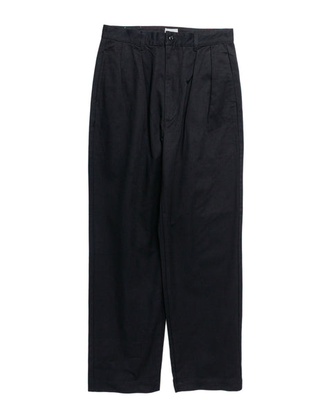 CIOTA 2 Tuck Chino Cloth Pants (Stone Wash) Black