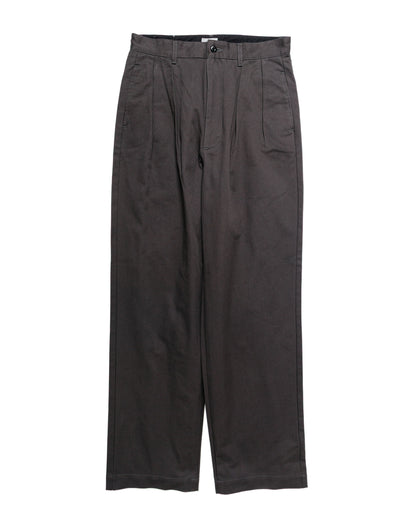 CIOTA 2 Tuck Chino Cloth Pants (Stone Wash) Charcoal Grey