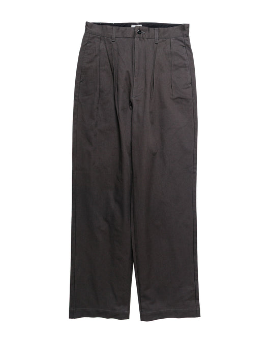 CIOTA 2 Tuck Chino Cloth Pants (Stone Wash) Charcoal Grey
