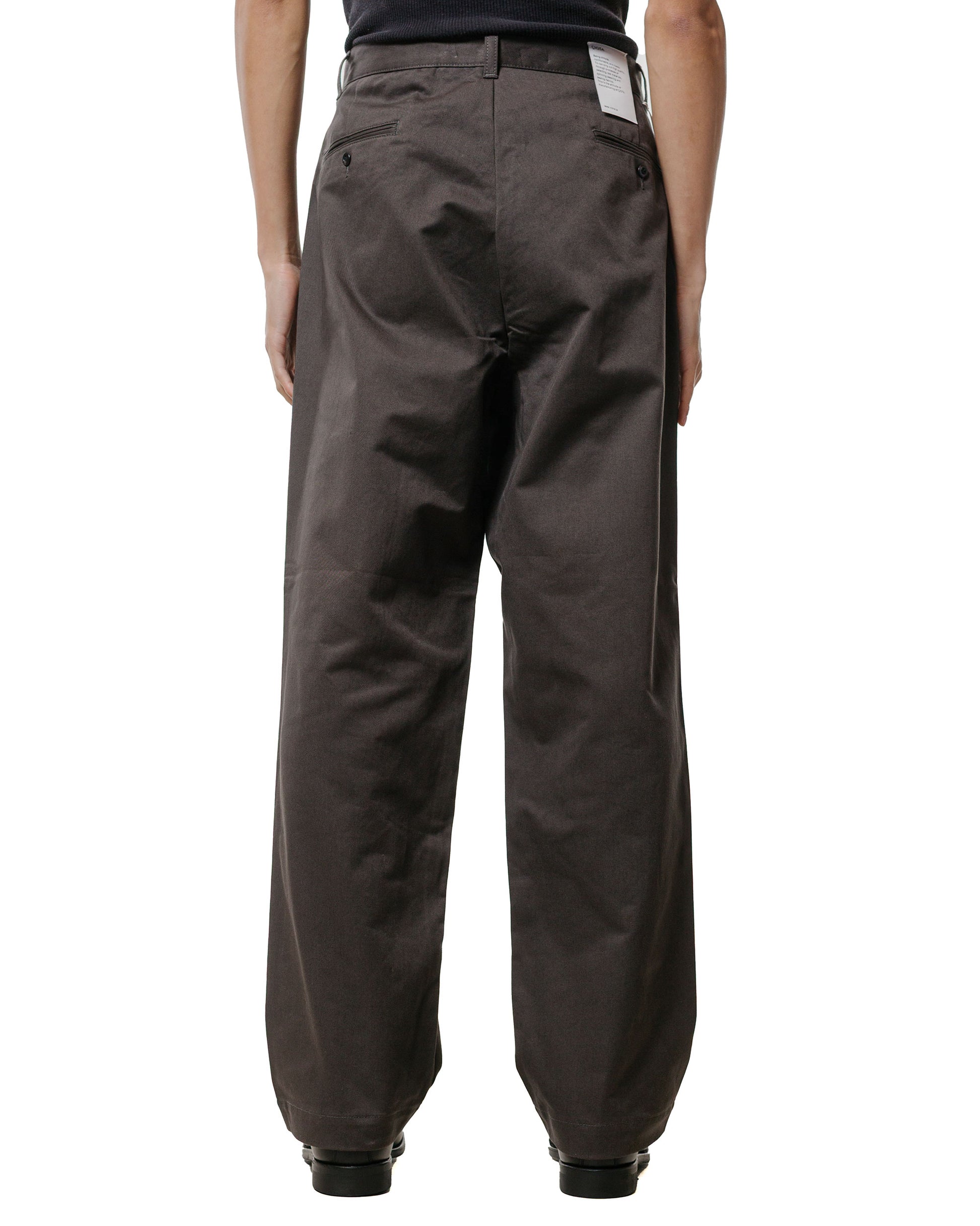 CIOTA 2 Tuck Chino Cloth Pants (Stone Wash) Charcoal Grey