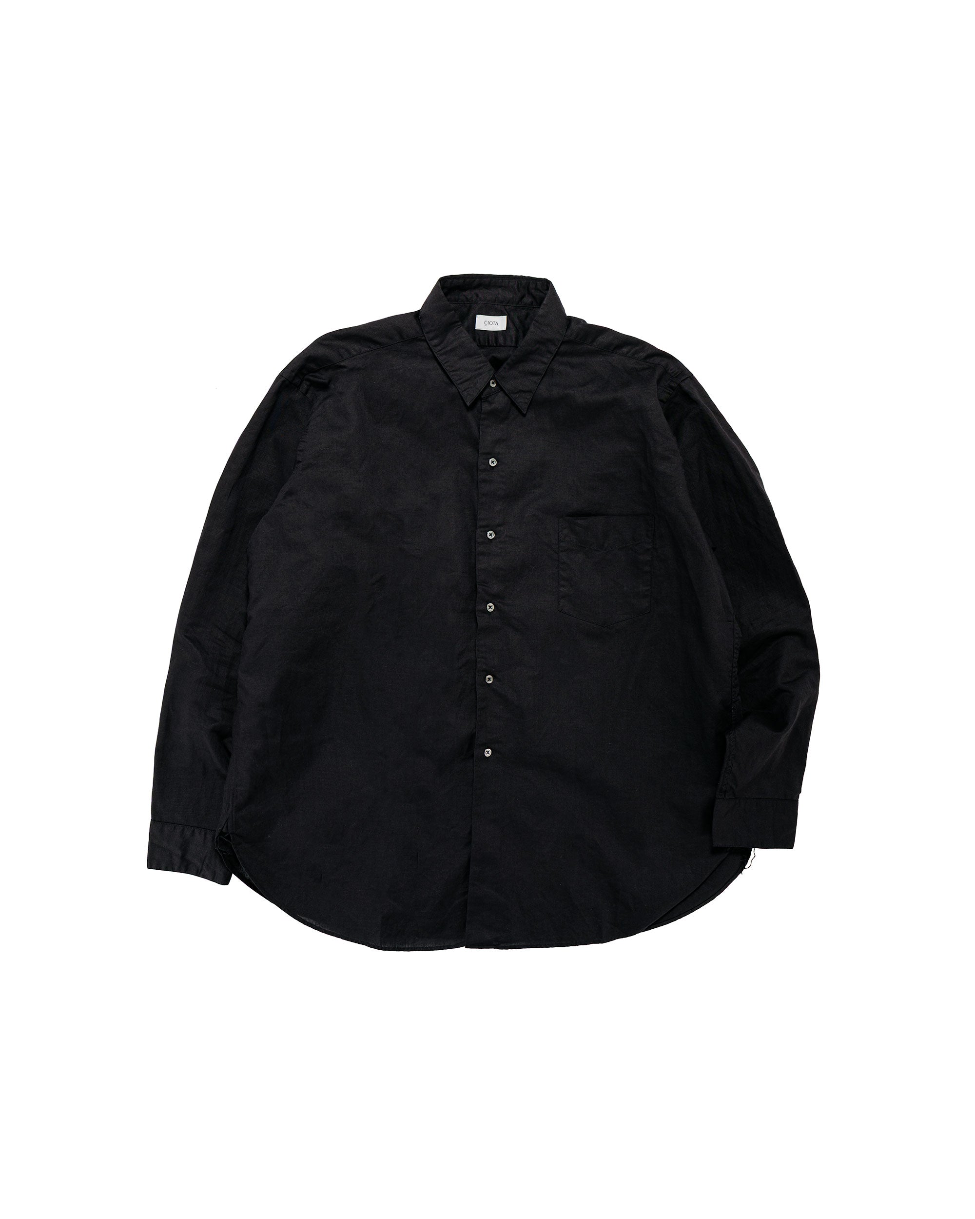 CIOTA Regular Collar Shirt Cotton/Linen Charcoal Gray